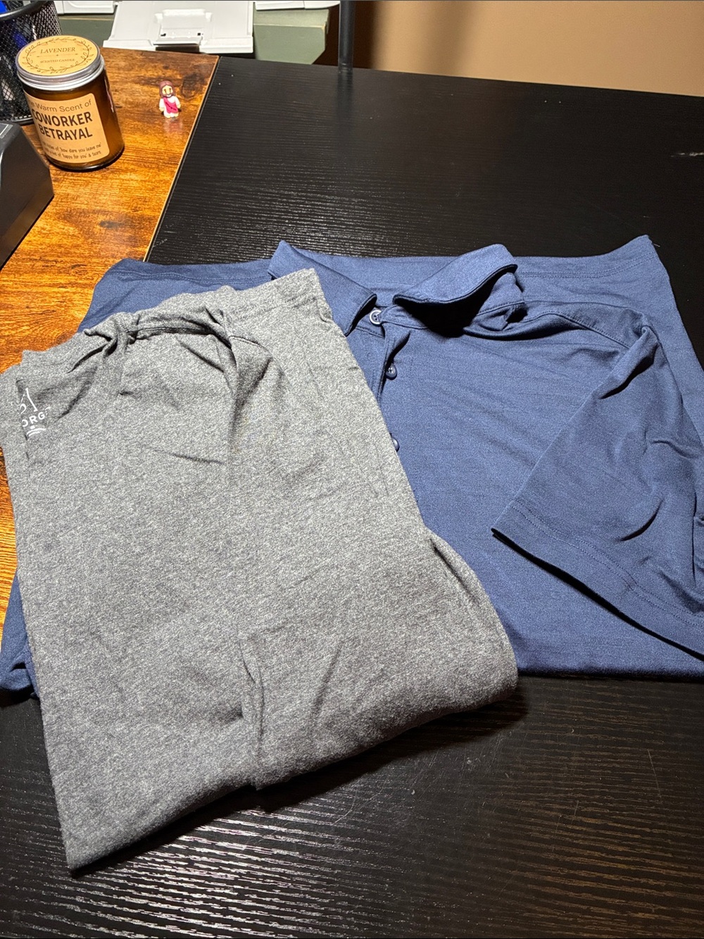George Navy Polo Shirt and Gray Long sleeve tee